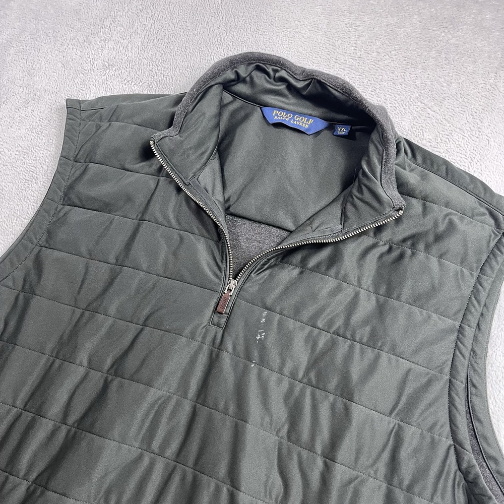 Ralph Lauren Polo Golf Vest Mens Size 2XL Quarter Zip Lightweight Pockets vest